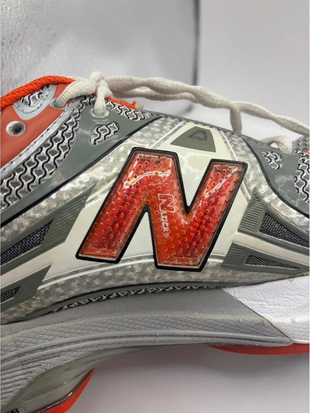Vintage New Balance 1224 Y2K Mesh Running Shoes Silver Orange Men’s 13